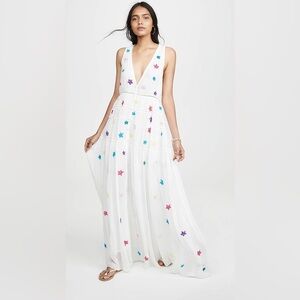 White Floral Embroidered Maxi Dress